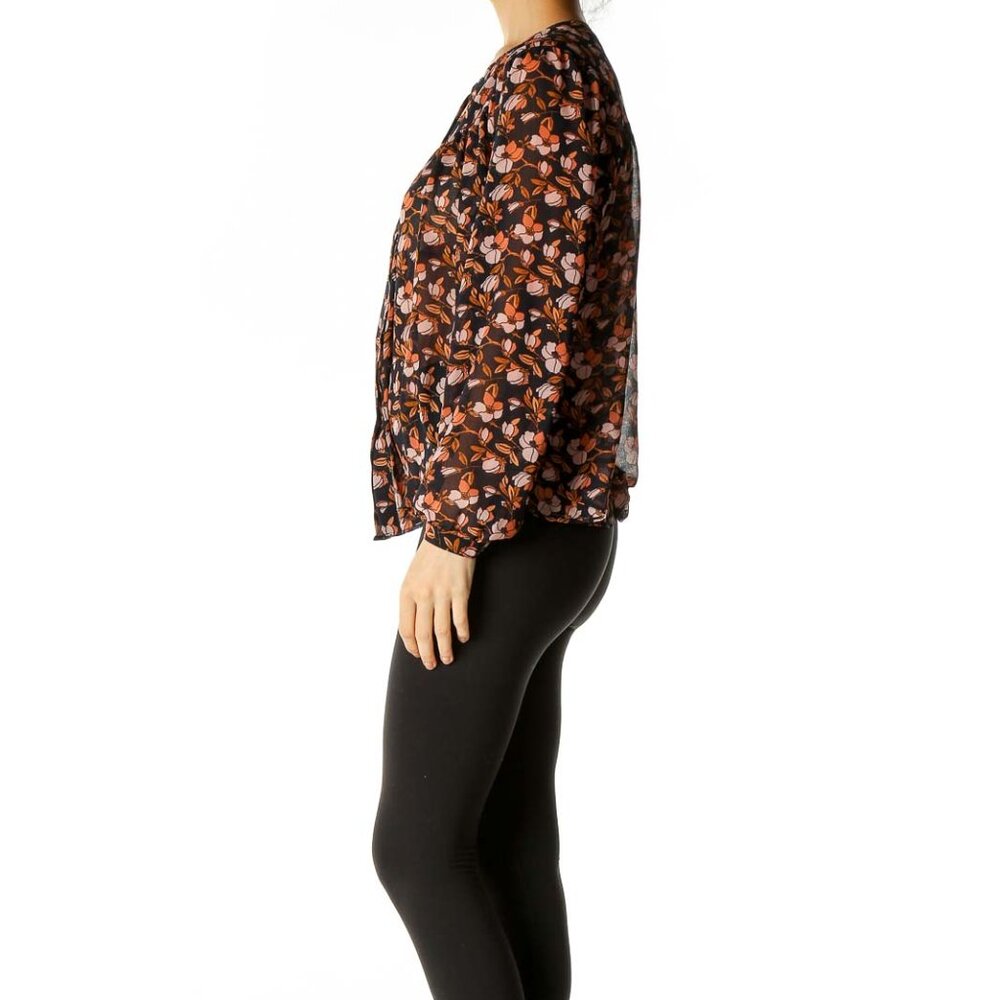 Loft Black Printed All Day Wear Blouse - Picture 2 of 3